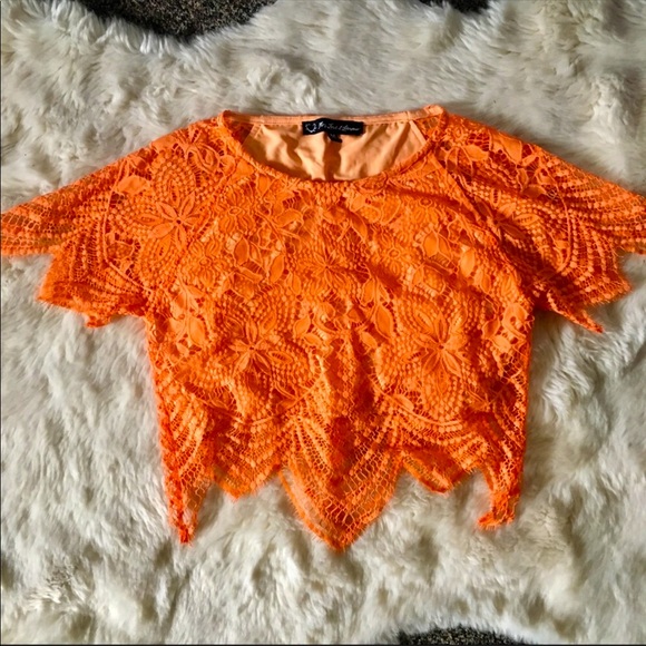 For Love & Lemons Orange Luna Crop Top